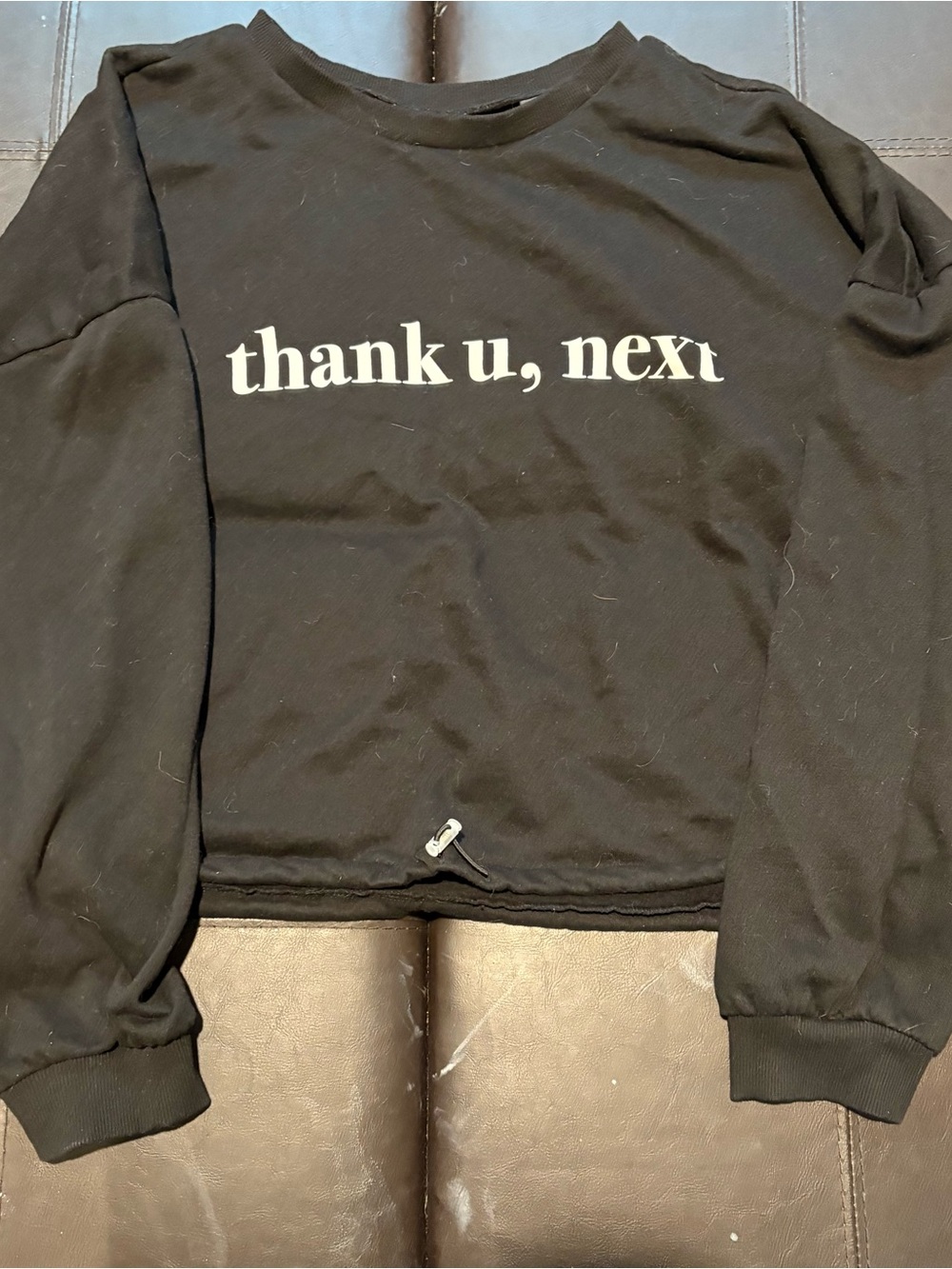 Ariana Grande "Thank U, Next" merchandise cropped sweatshirt size L